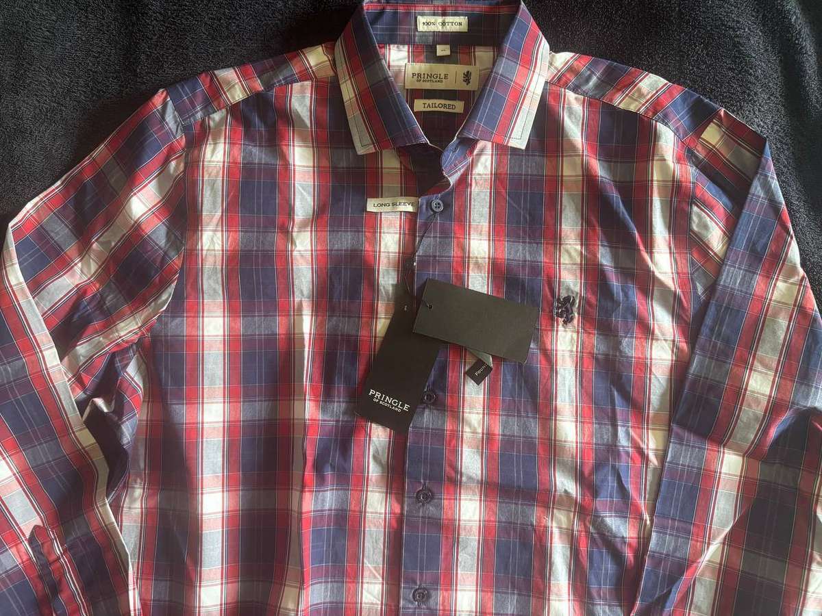 Brand New Original Pringle of Scotland MSLS1513 100% Cotton TAILORED XL