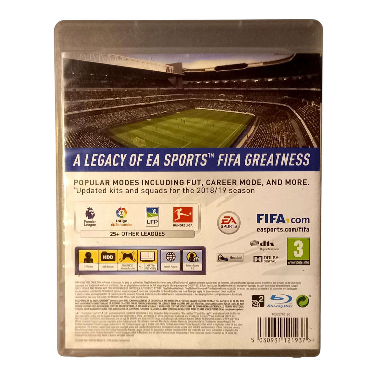 FIFA 19 PS3 Game Legacy Edition Good Condition EA Sports Football