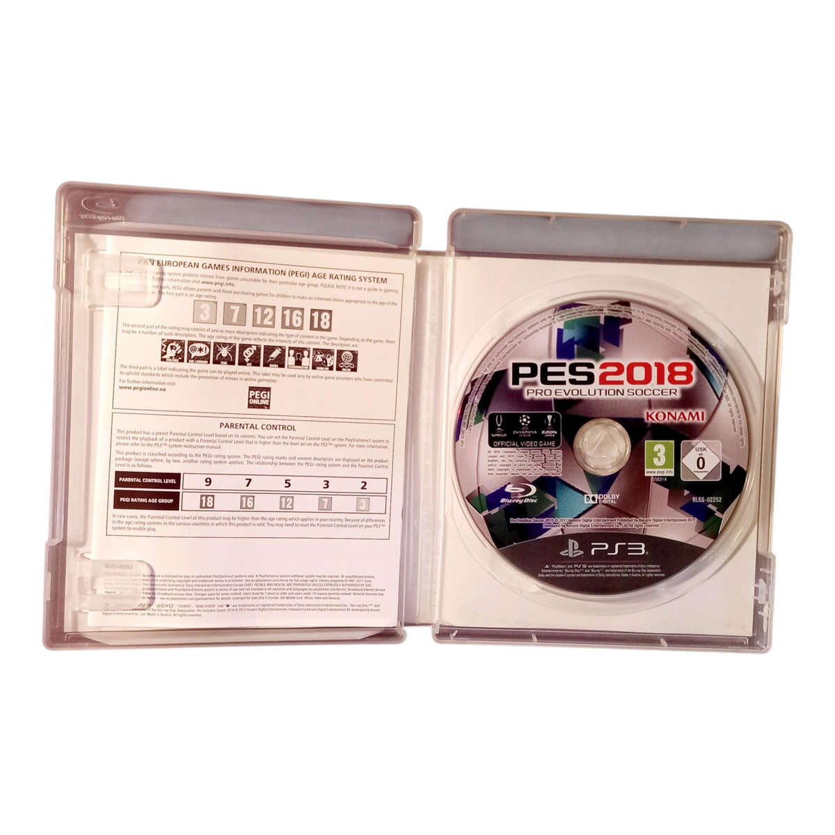 PES 2018  Pro Evolution Soccer PS3 Game Complete in Box Very Good Condition Konami Football