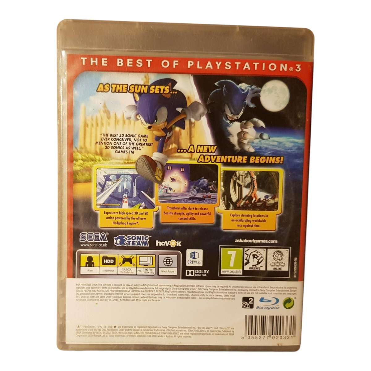 Sonic Unleashed PS3 Game in Good Condition Fast-Paced Platformer | SEGA Classic