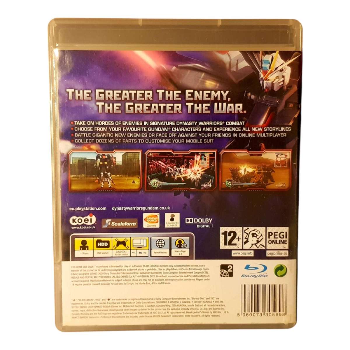 Dynasty Warriors: Gundam 2 PS3 Game Good Condition No Manual Mecha Action Game