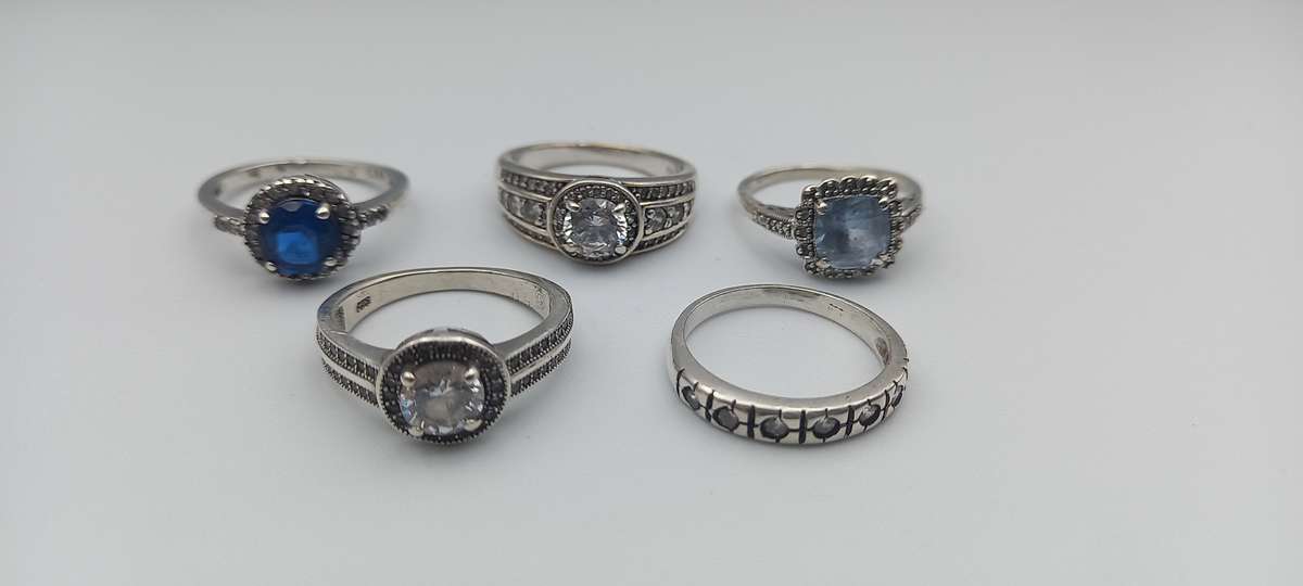 Lot of 5 Sterling Silver Rings /2/