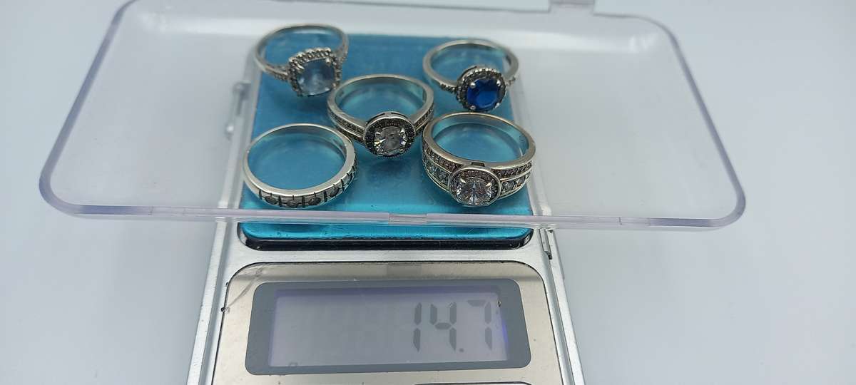 Lot of 5 Sterling Silver Rings /2/