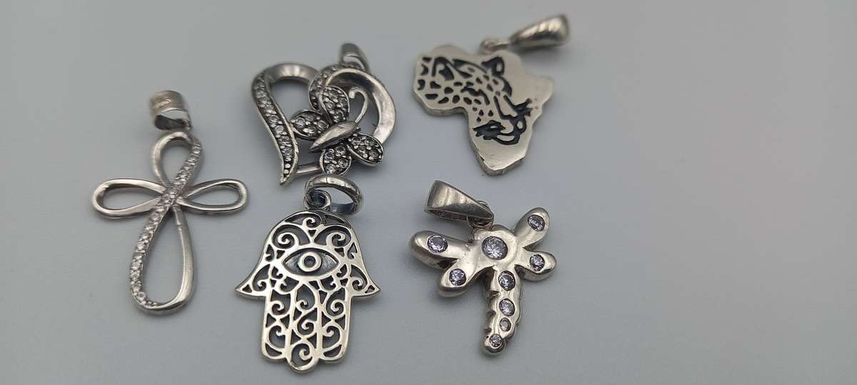 Lot Sterling Silver Pendants