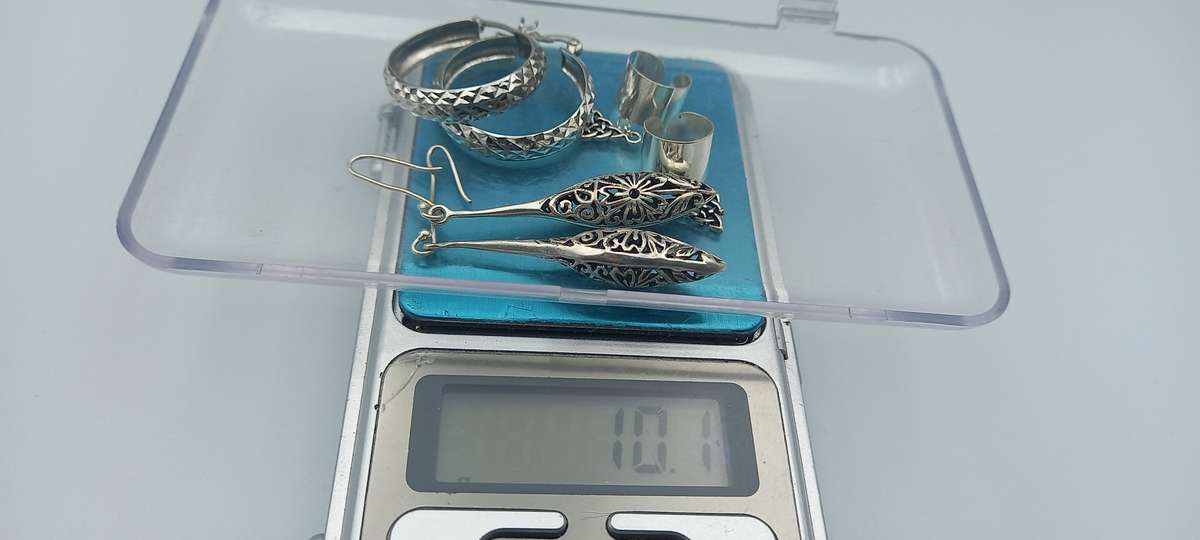 Lot Sterling Silver Earrings