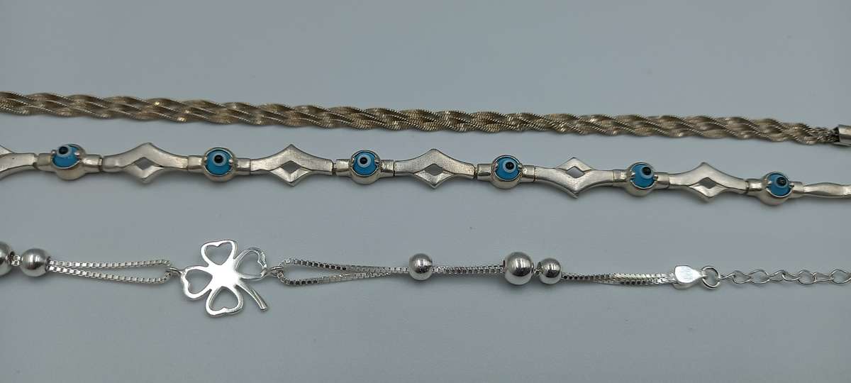 Lot of 3 Sterling Silver Bracelets
