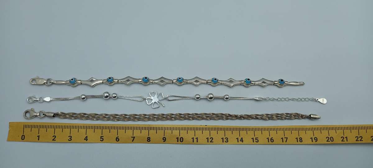 Lot of 3 Sterling Silver Bracelets
