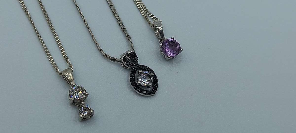 Lot Sterling Silver Necklaces