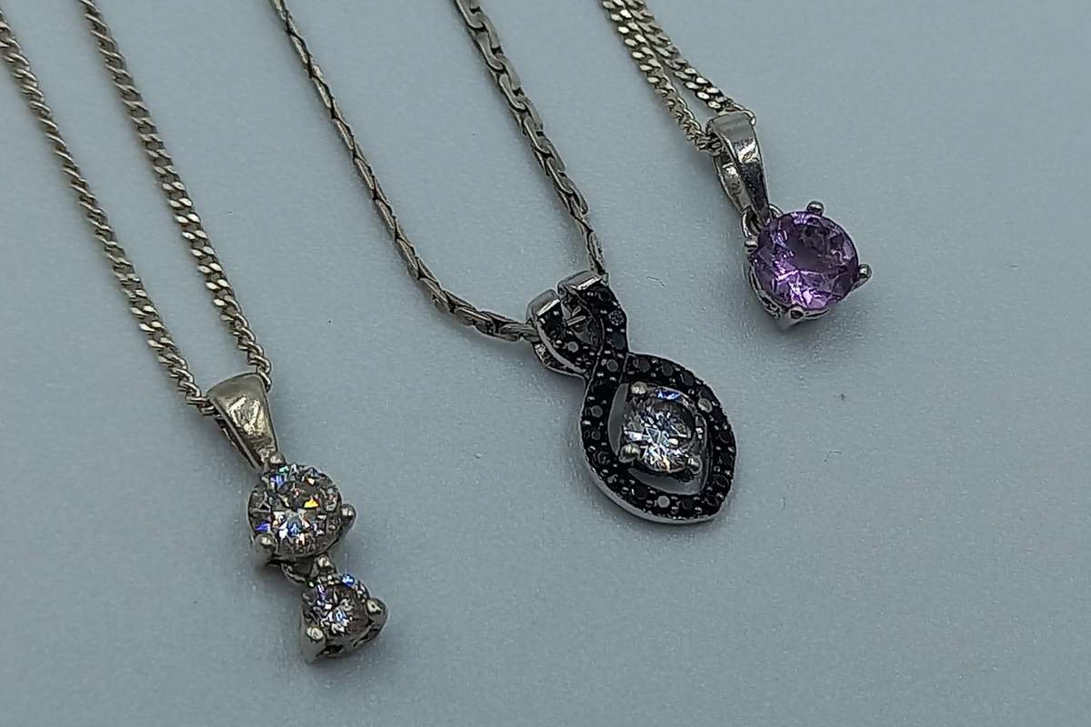 Lot Sterling Silver Necklaces