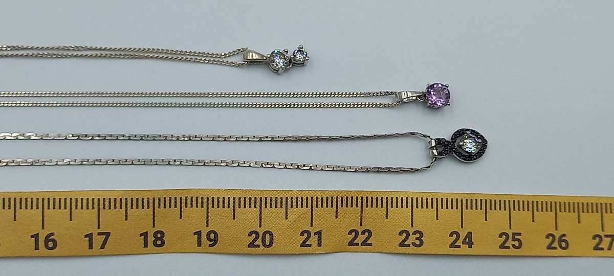 Lot Sterling Silver Necklaces