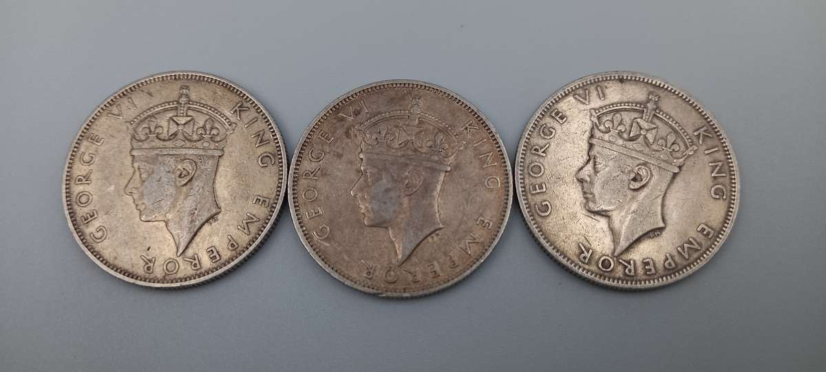 1940. 41 and 42 Southern Rhodesians Half Crowns 92.5% Silver