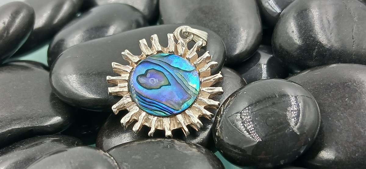 Sterling Silver Sun Pendant with Shell