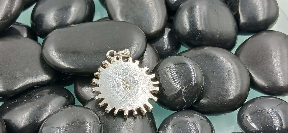 Sterling Silver Sun Pendant with Shell