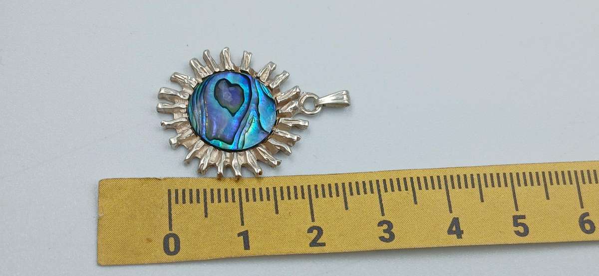 Sterling Silver Sun Pendant with Shell