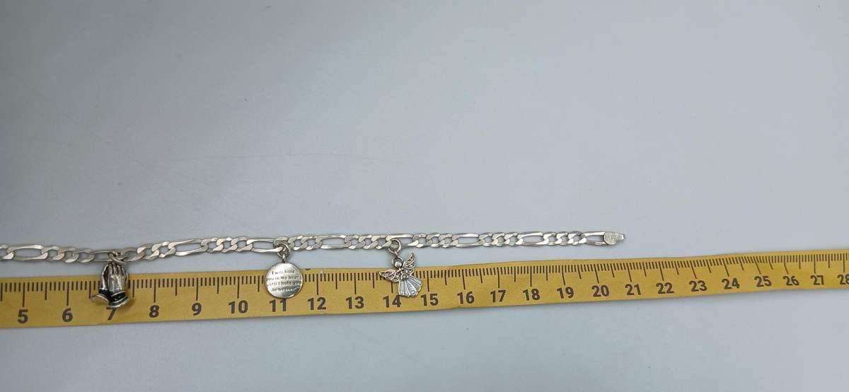 Beautiful Sterling Silver Charms Bracelet