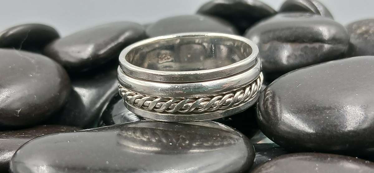 Men's Sterling Silver Spinner Ring