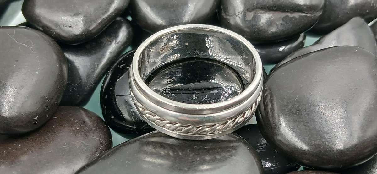 Men's Sterling Silver Spinner Ring