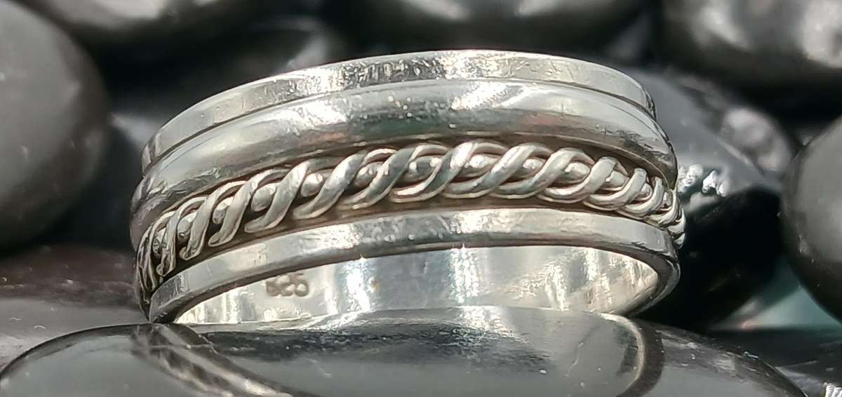 Men's Sterling Silver Spinner Ring
