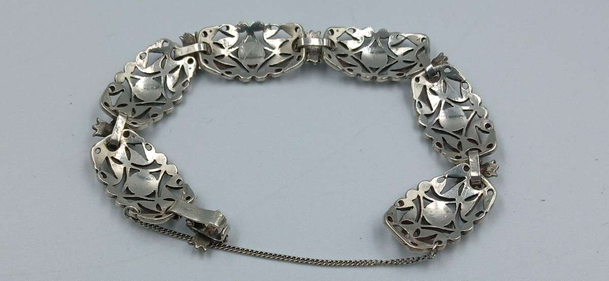 Beautiful Sterling Silver Bracelet with Marcasite