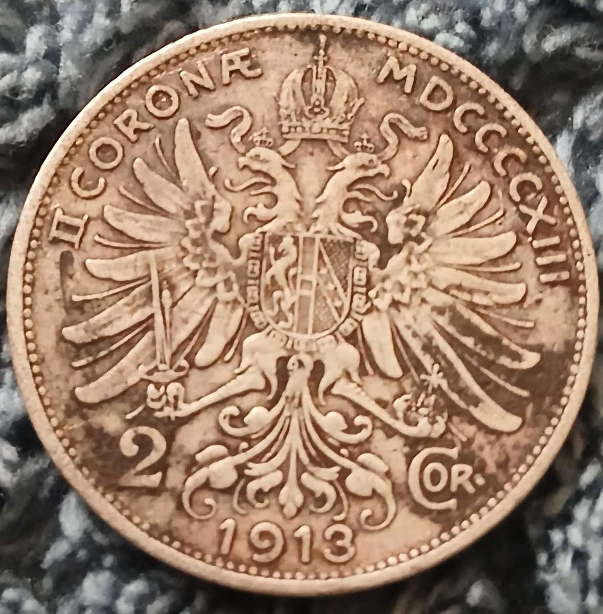 1913 Austro-Hungarian 2 Korona