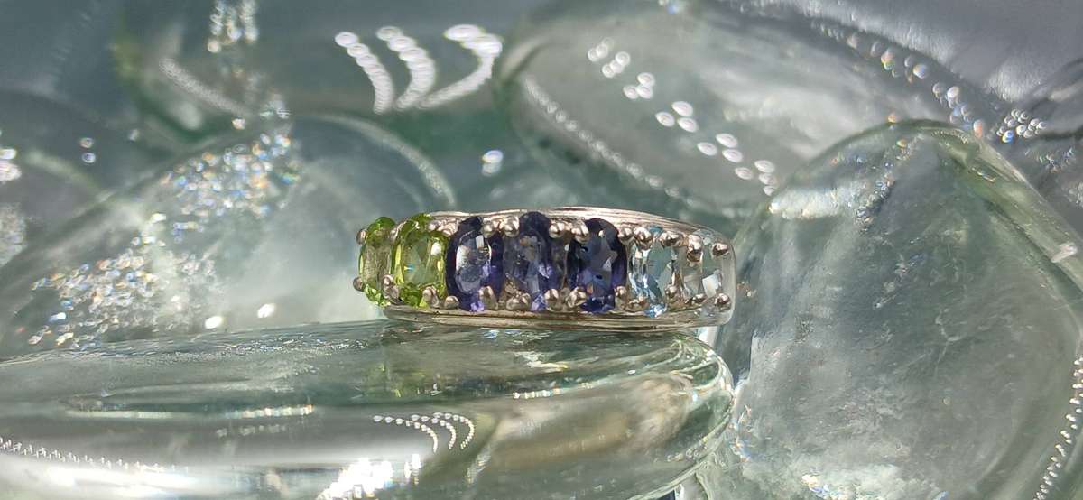 Multicoloured  Sterling Silver Ring