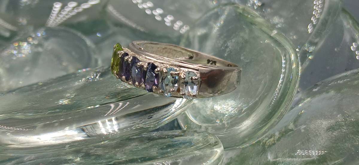 Multicoloured  Sterling Silver Ring