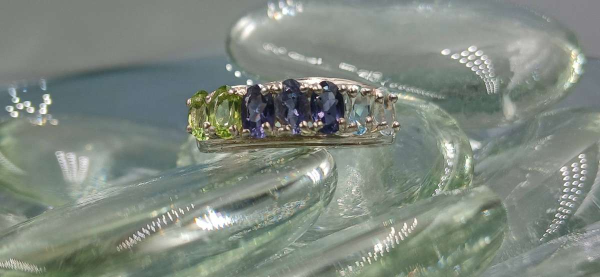 Multicoloured  Sterling Silver Ring