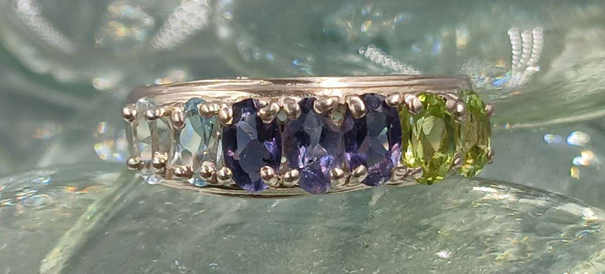 Multicoloured  Sterling Silver Ring