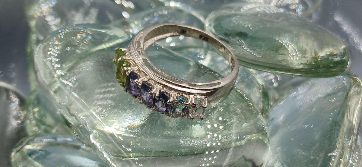 Multicoloured  Sterling Silver Ring