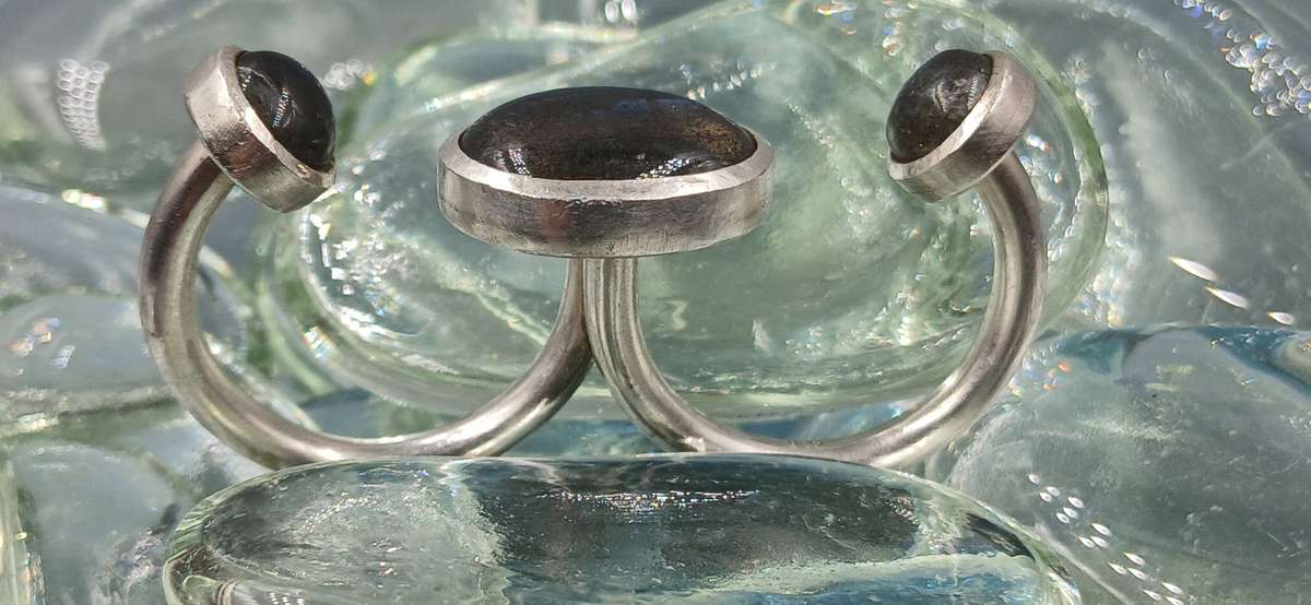 Unique Sterling Silver Double Ring