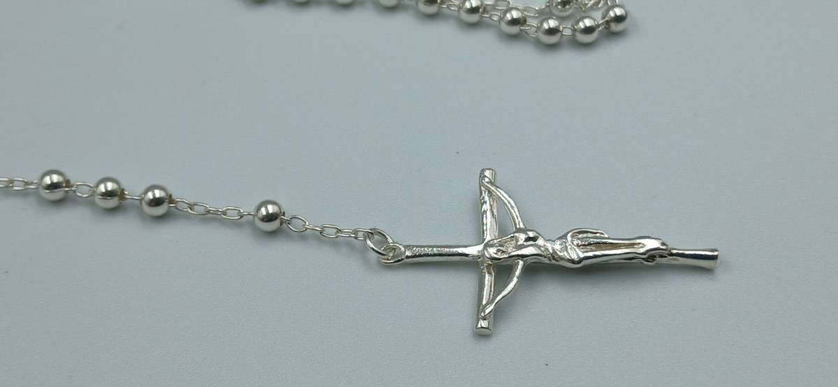 Sterling Silver Rosary Necklace