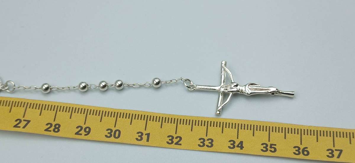 Sterling Silver Rosary Necklace
