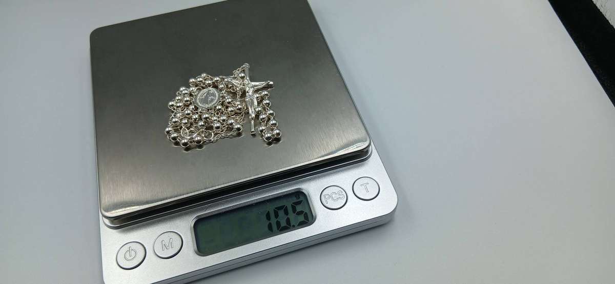 Sterling Silver Rosary Necklace