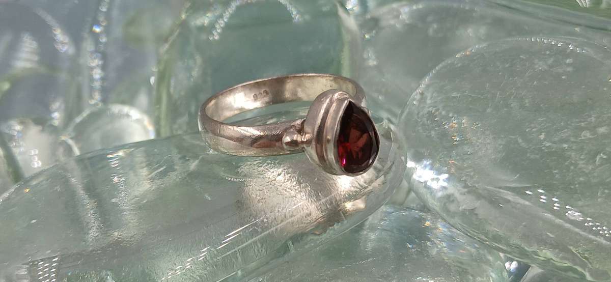 Garnet Sterling Silver Ring