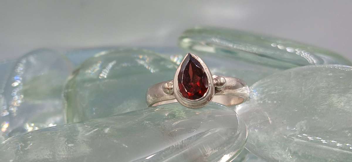 Garnet Sterling Silver Ring
