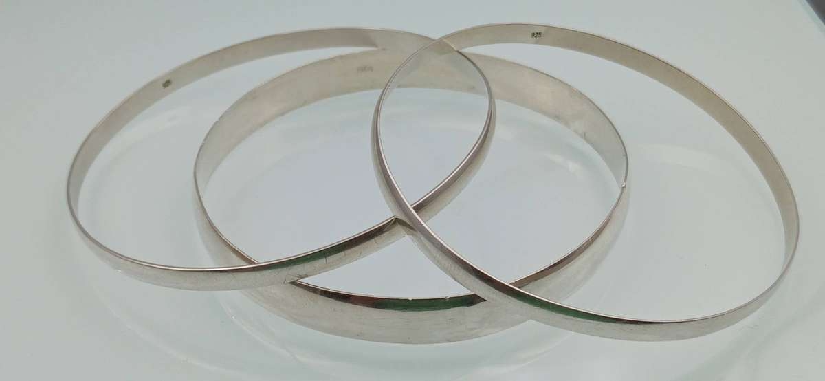 Lot of 3 Sterling Silver Bangles