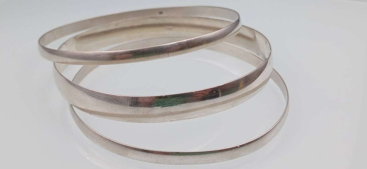 Lot of 3 Sterling Silver Bangles