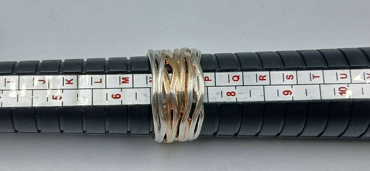 Wide Two Tones Sterling Silver Ring