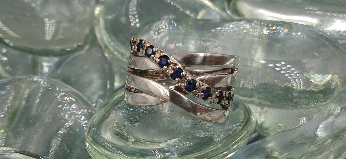 Cross Over Sterling Silver Ring