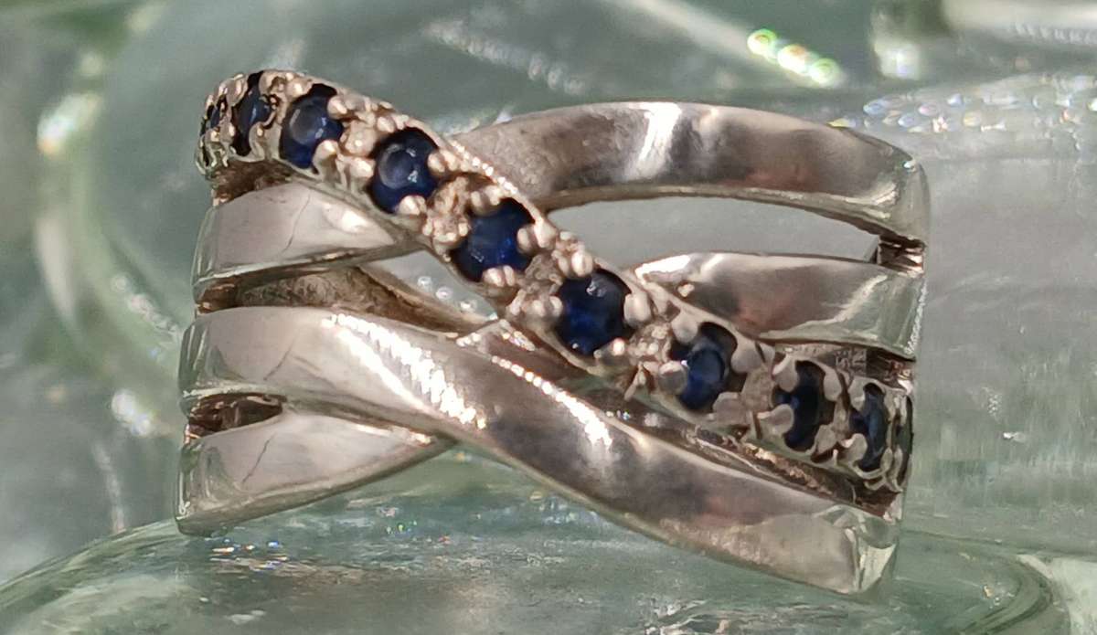 Cross Over Sterling Silver Ring