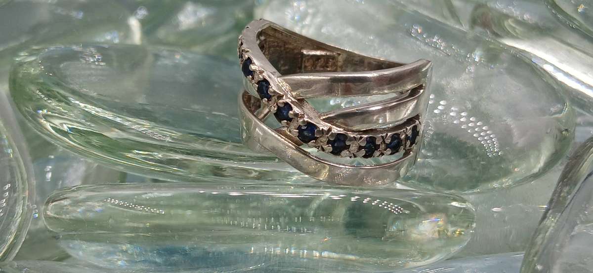 Cross Over Sterling Silver Ring