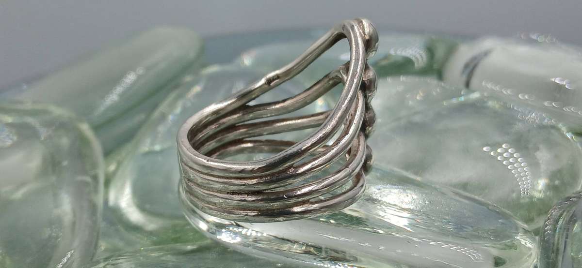 Bubble Bead Sterling Silver Ring