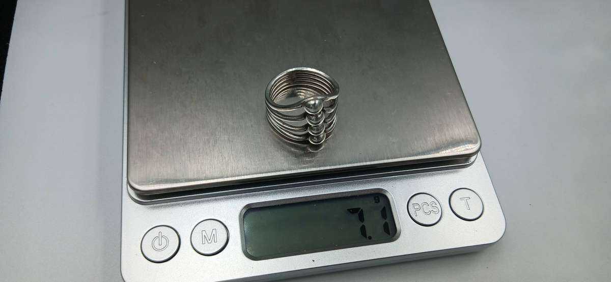 Bubble Bead Sterling Silver Ring