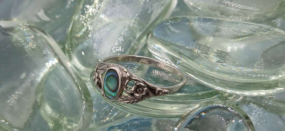 Paua Shell Sterling Silver Ring