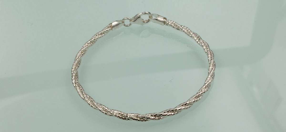 Twisted Rope Effect Sterling Silver Bracelet