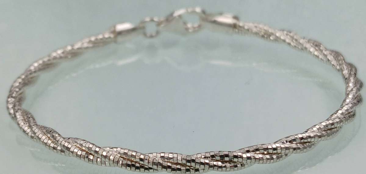 Twisted Rope Effect Sterling Silver Bracelet