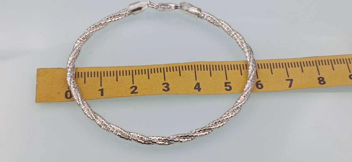 Twisted Rope Effect Sterling Silver Bracelet