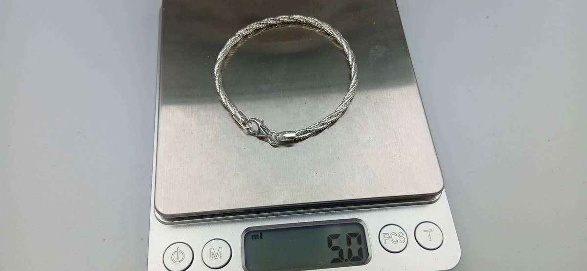 Twisted Rope Effect Sterling Silver Bracelet