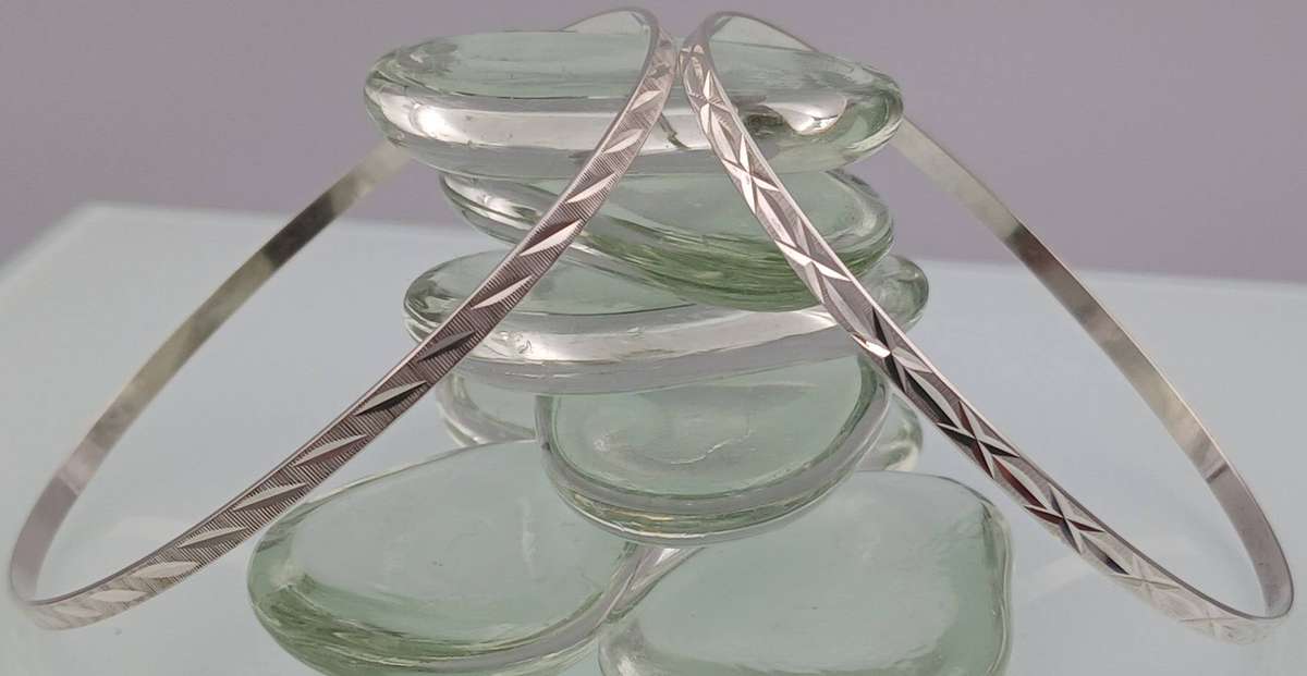 Lot of Two Beautiful Sterling Silver Bangles