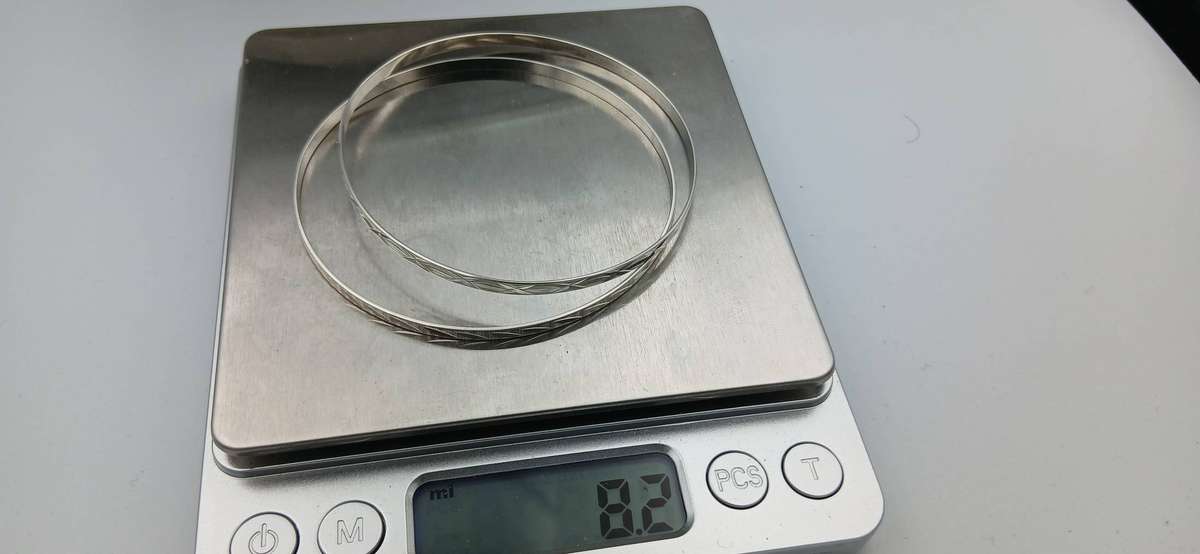 Lot of Two Beautiful Sterling Silver Bangles